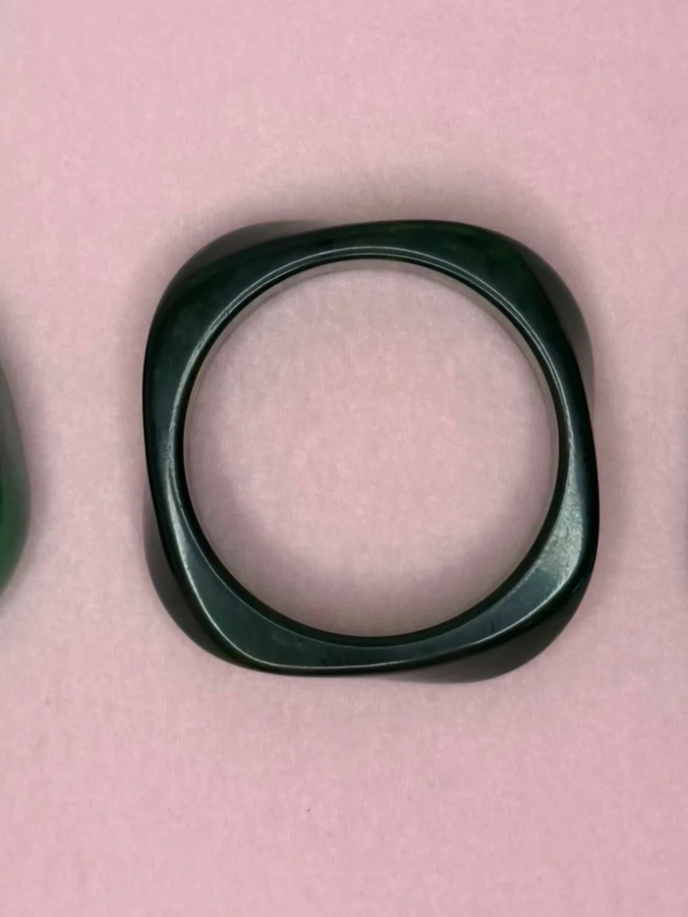 Green Chunky Bangle Bracelet Set – Oversized Statement Dark Emerald Stack